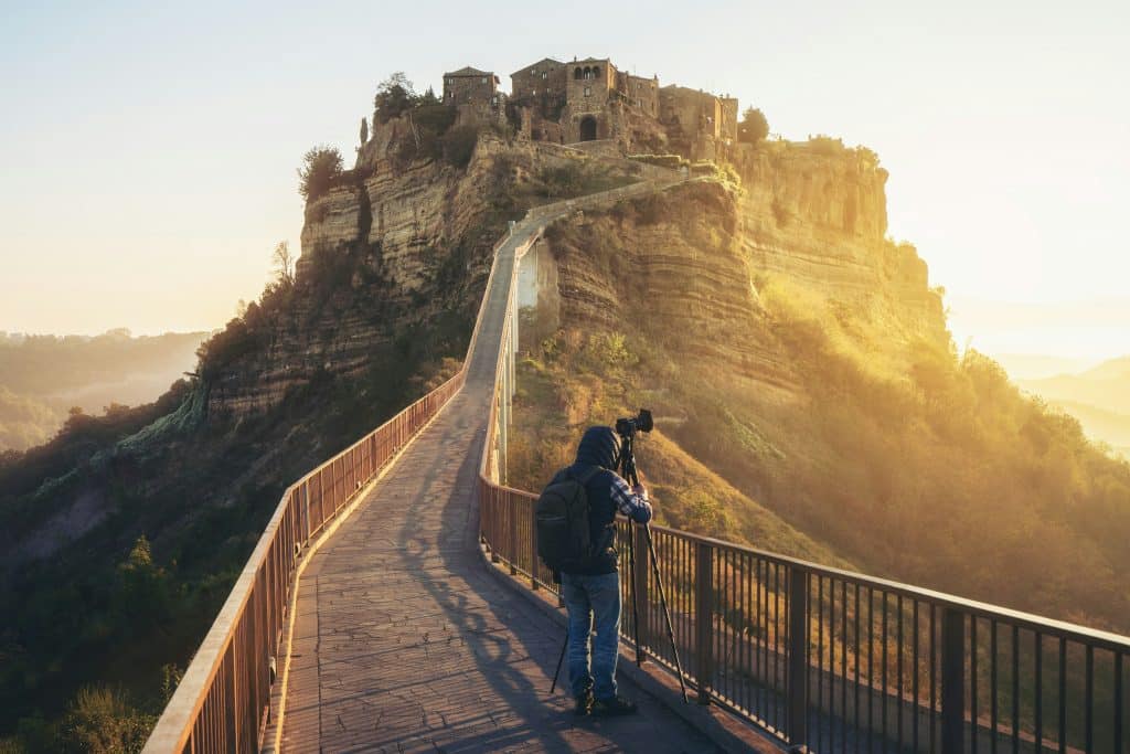 A former Etruscan walled town.